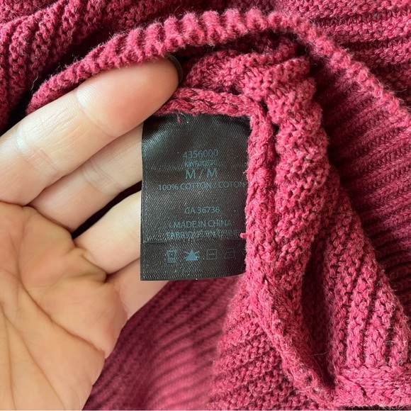 Kenneth Cole Reaction Red Cowl Neck Sweater M | 100% Cotton Cozy Pullover - Picture 3 of 11